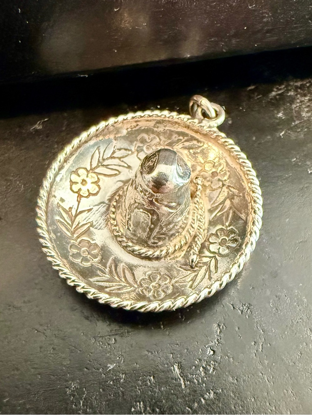 925 Sterling Silver Mexico Sombrero Hat Pendant Charm